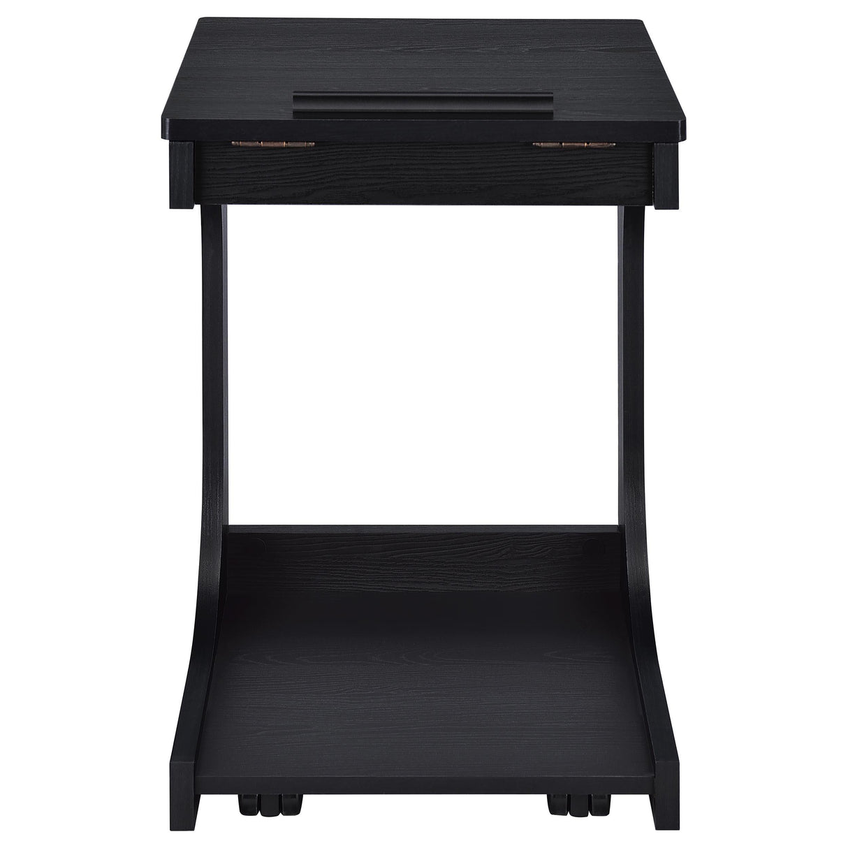 Ralston Black C-Shaped Lift-Top Sofa Side Table With Casters from Coaster - Luna Furniture