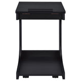 Ralston Black C-Shaped Lift-Top Sofa Side Table With Casters from Coaster - Luna Furniture