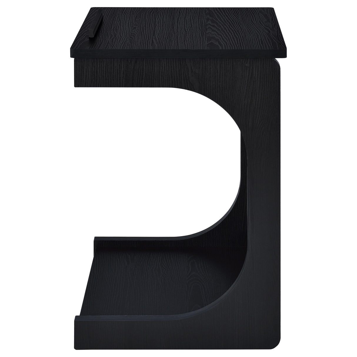 Ralston Black C-Shaped Lift-Top Sofa Side Table With Casters from Coaster - Luna Furniture
