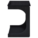 Ralston Black C-Shaped Lift-Top Sofa Side Table With Casters from Coaster - Luna Furniture