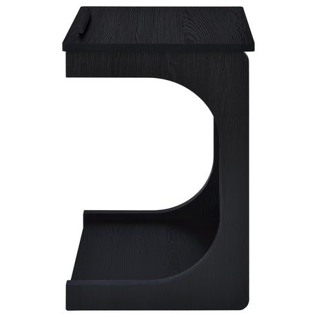 Ralston Black C-Shaped Lift-Top Sofa Side Table With Casters from Coaster - Luna Furniture