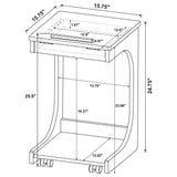 Ralston Black C-Shaped Lift-Top Sofa Side Table With Casters from Coaster - Luna Furniture