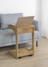 Ralston Mango C-Shaped Lift-Top Sofa Side Table With Casters from Coaster - Luna Furniture