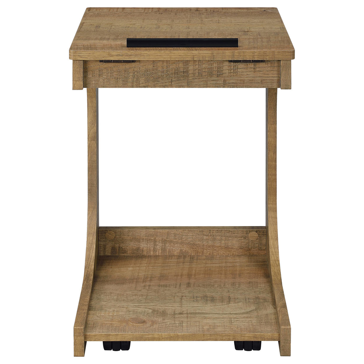 Ralston Mango C-Shaped Lift-Top Sofa Side Table With Casters from Coaster - Luna Furniture