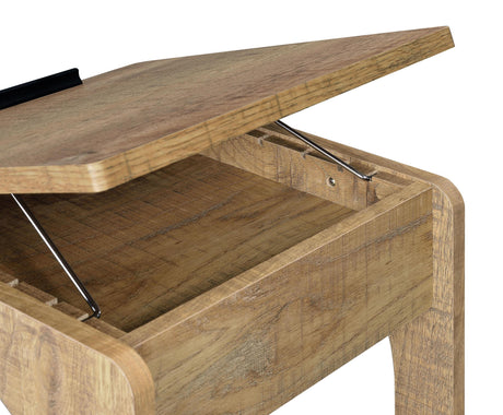 Ralston Mango C-Shaped Lift-Top Sofa Side Table With Casters from Coaster - Luna Furniture