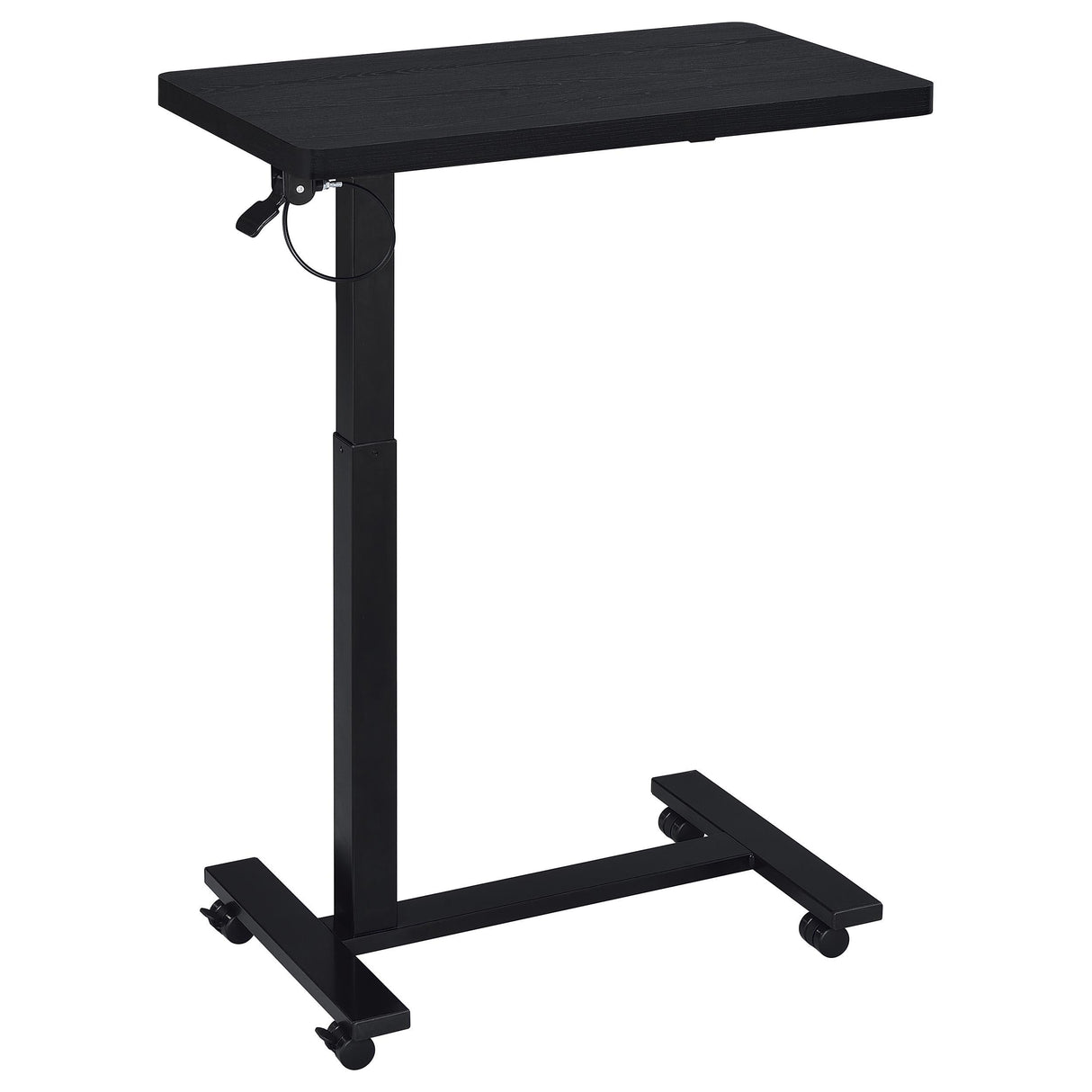 Westpark Black Pneumatic Adjustable C-Shape Side Table with Casters from Coaster - Luna Furniture
