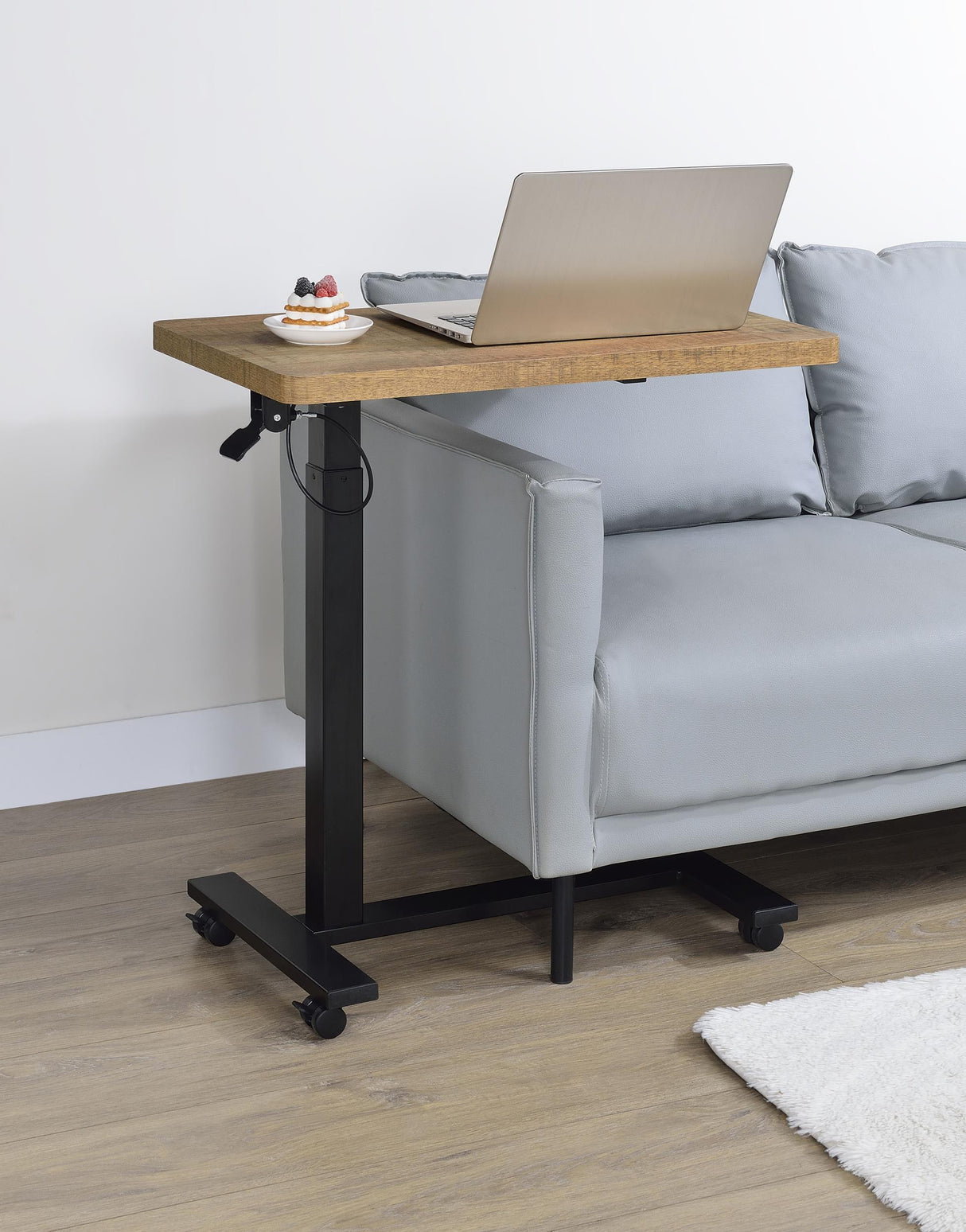 Westpark Mango Pneumatic Adjustable C-Shape Side Table with Casters from Coaster - Luna Furniture