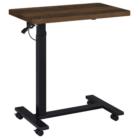 Westpark Dark Pine Adjustable C-Shape Side Table with Casters from Coaster - Luna Furniture