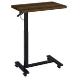 Westpark Dark Pine Adjustable C-Shape Side Table with Casters from Coaster - Luna Furniture