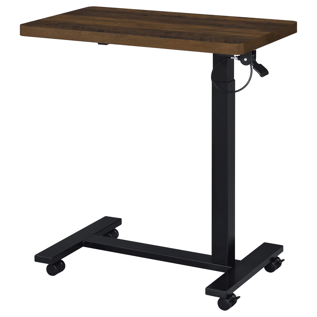 Westpark Dark Pine Adjustable C-Shape Side Table with Casters from Coaster - Luna Furniture