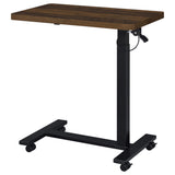 Westpark Dark Pine Adjustable C-Shape Side Table with Casters from Coaster - Luna Furniture