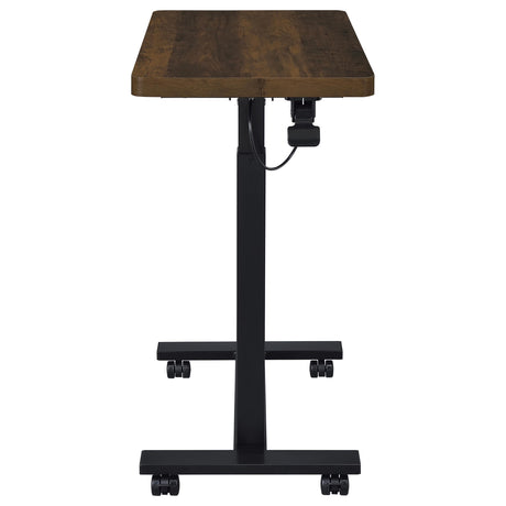 Westpark Dark Pine Adjustable C-Shape Side Table with Casters from Coaster - Luna Furniture