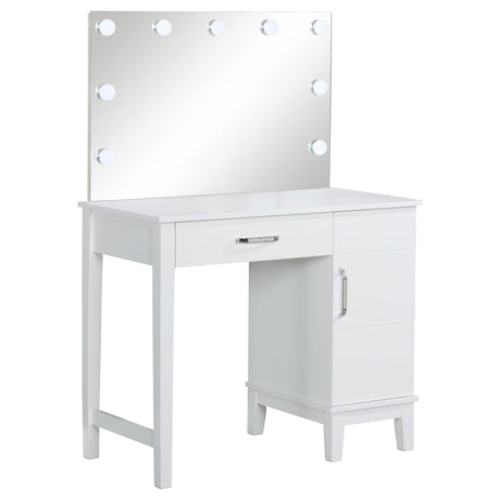 Elijah Whiteand Dark Gray Vanity Set with LED Lights from Coaster - Luna Furniture