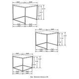 Belcourt Natural and Black 3-Piece Square Nesting Tables from Coaster - Luna Furniture