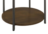Noemie White and Gunmetal Round Marble Top Accent Side Table from Coaster - Luna Furniture
