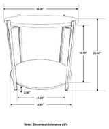 Noemie White and Gunmetal Round Marble Top Accent Side Table from Coaster - Luna Furniture