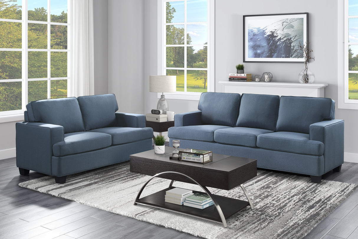 Elmont Blue Loveseat from Homelegance - Luna Furniture