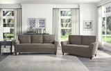Dunleith Light Brown Velvet Loveseat from Homelegance - Luna Furniture