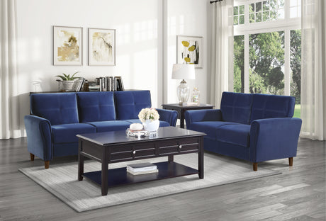 Dunleith Blue Velvet Loveseat from Homelegance - Luna Furniture