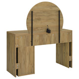 Irwin Rustic Oak Vanity Table with LED Mirror and Storage from Coaster - Luna Furniture