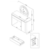 Irwin Rustic Oak Vanity Table with LED Mirror and Storage from Coaster - Luna Furniture