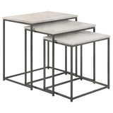 Medora White Marble 3-Piece Marble Top Nesting Table Set from Coaster - Luna Furniture