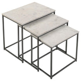 Medora White Marble 3-Piece Marble Top Nesting Table Set from Coaster - Luna Furniture