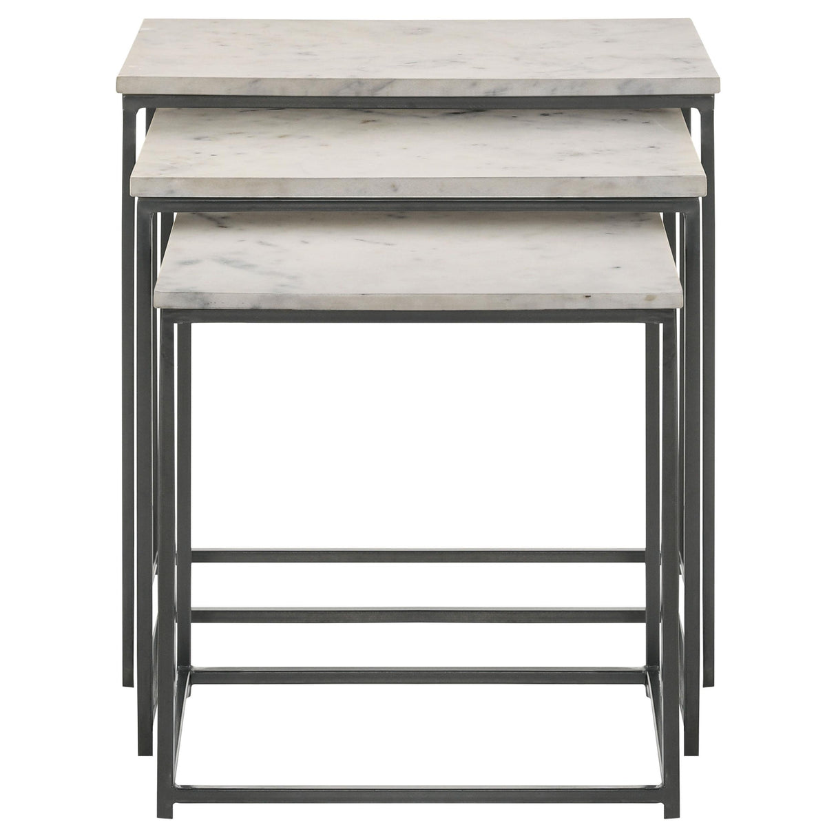 Medora White Marble 3-Piece Marble Top Nesting Table Set from Coaster - Luna Furniture