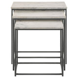 Medora White Marble 3-Piece Marble Top Nesting Table Set from Coaster - Luna Furniture