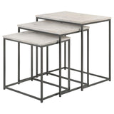 Medora White Marble 3-Piece Marble Top Nesting Table Set from Coaster - Luna Furniture