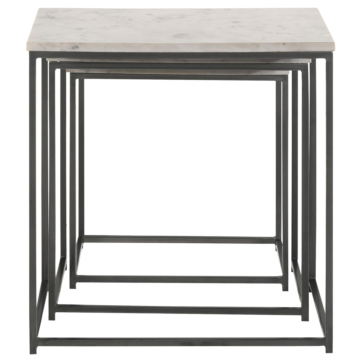 Medora White Marble 3-Piece Marble Top Nesting Table Set from Coaster - Luna Furniture