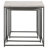 Medora White Marble 3-Piece Marble Top Nesting Table Set from Coaster - Luna Furniture