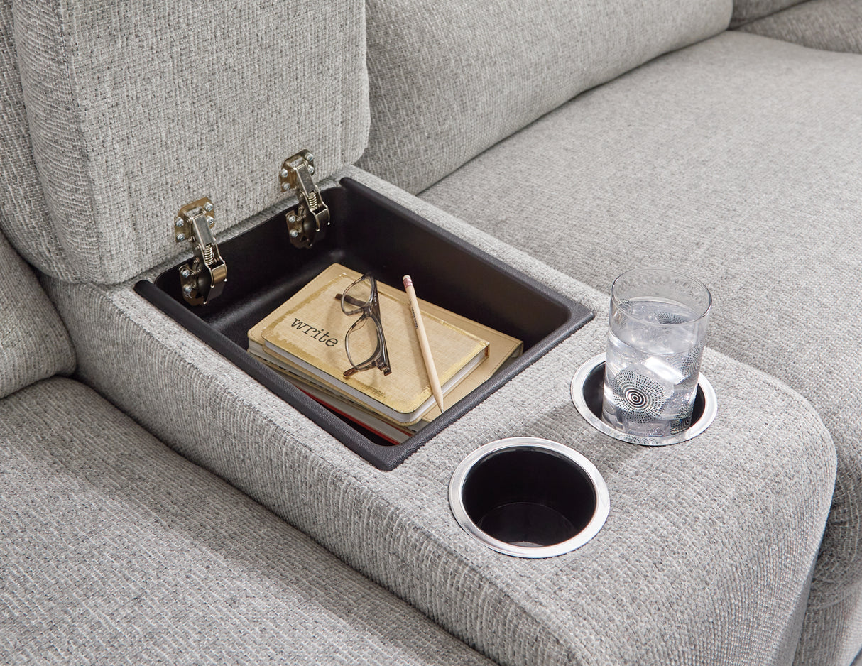 Acklen Place Pewter 6-Piece Power Reclining Sectional and Power Recliner from Ashley - Luna Furniture