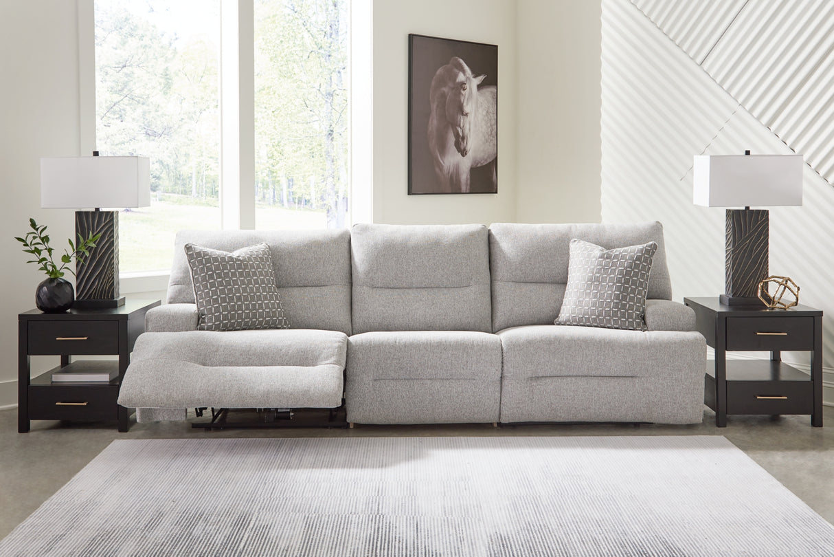 Acklen Place Pewter 3-Piece Power Reclining Sectional Sofa from Ashley - Luna Furniture