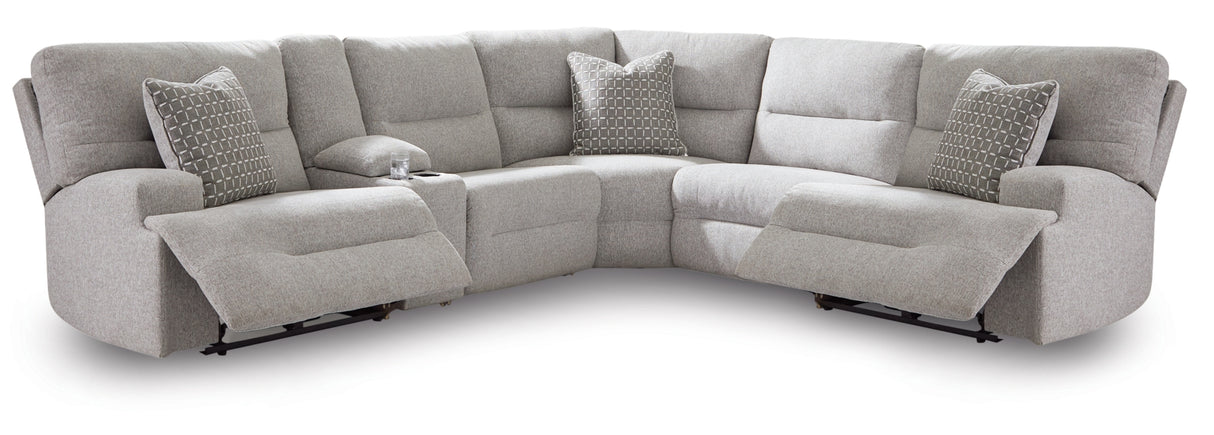 Acklen Place Pewter 6-Piece Power Reclining Sectional from Ashley - Luna Furniture