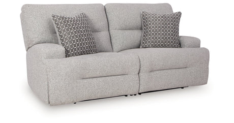 Acklen Place Pewter 2-Piece Power Reclining Sectional Loveseat from Ashley Furniture - Luna Furniture