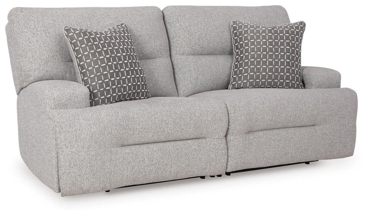Acklen Place Pewter 2-Piece Power Reclining Sectional Loveseat from Ashley - Luna Furniture