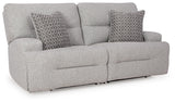 Acklen Place Pewter 2-Piece Power Reclining Sectional Loveseat from Ashley - Luna Furniture
