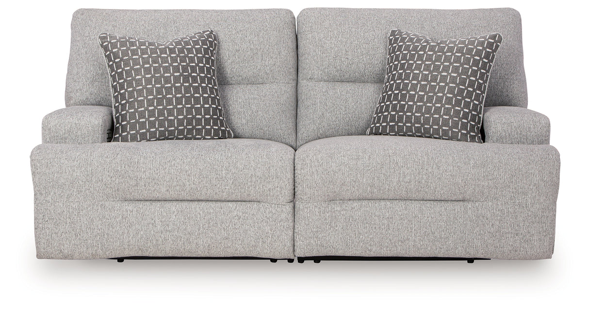 Acklen Place Pewter 2-Piece Power Reclining Sectional Loveseat from Ashley - Luna Furniture