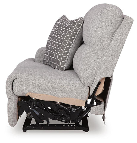 Acklen Place Pewter 6-Piece Power Reclining Sectional and Power Recliner from Ashley - Luna Furniture