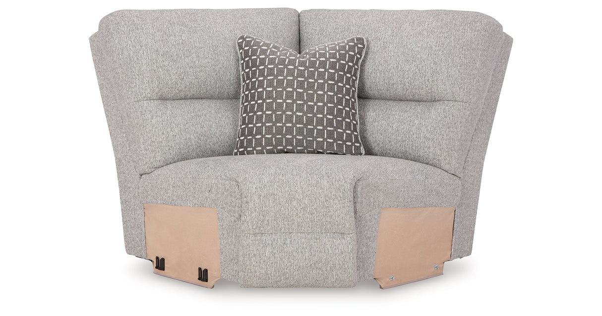 Acklen Place Pewter 5-Piece Power Reclining Sectional from Ashley - Luna Furniture