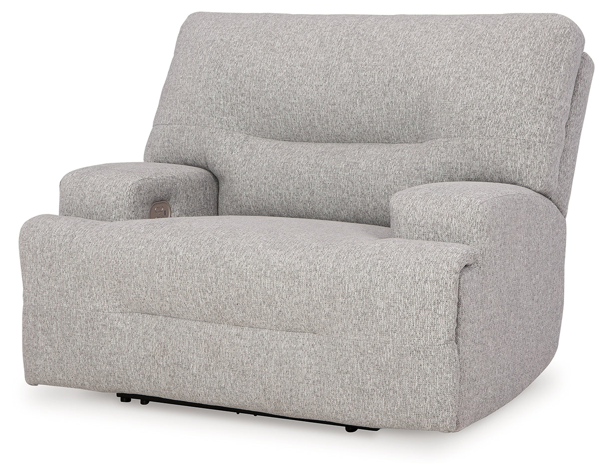 Acklen Place Pewter 6-Piece Power Reclining Sectional and Power Recliner from Ashley - Luna Furniture