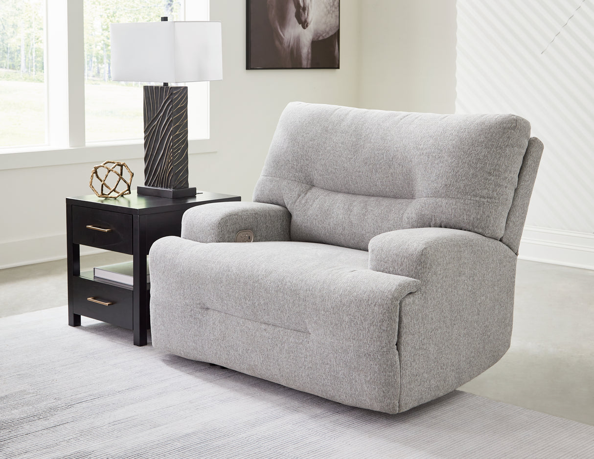 Acklen Place Pewter 6-Piece Power Reclining Sectional and Power Recliner from Ashley - Luna Furniture