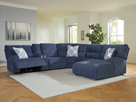 Acklen Place Navy 6-Piece RAF Chaise Power Reclining Sectional from Ashley - Luna Furniture