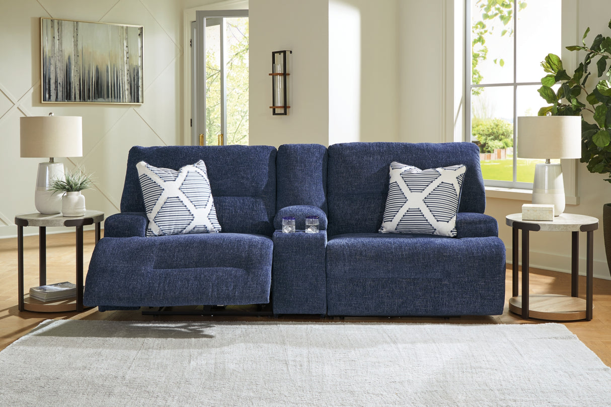 Acklen Place Navy 2-Piece Power Reclining Sectional Loveseat from Ashley - Luna Furniture
