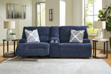 Acklen Place Navy 2-Piece Power Reclining Sectional Loveseat from Ashley - Luna Furniture