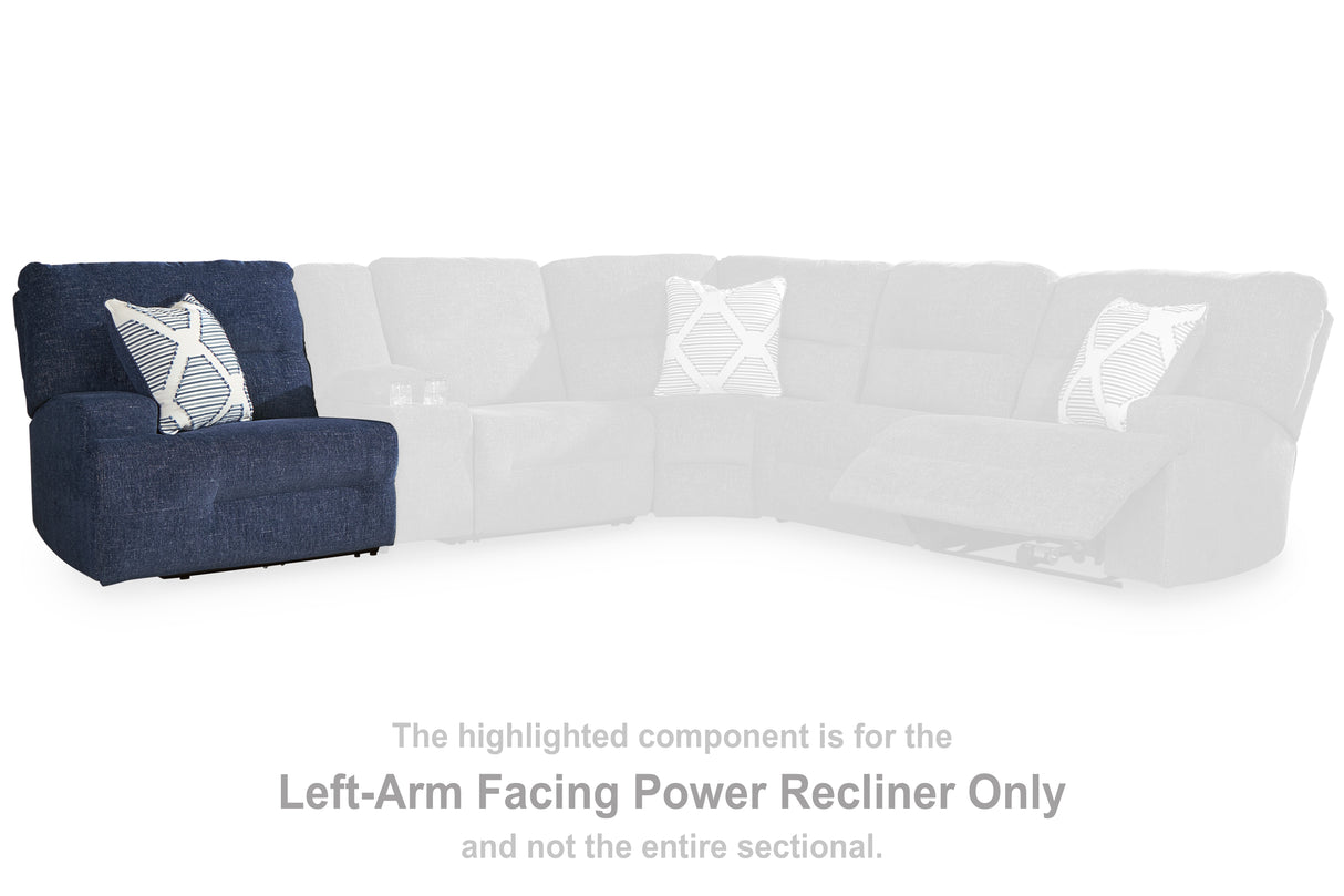 Acklen Place Navy Left-Arm Facing Power Recliner from Ashley - Luna Furniture