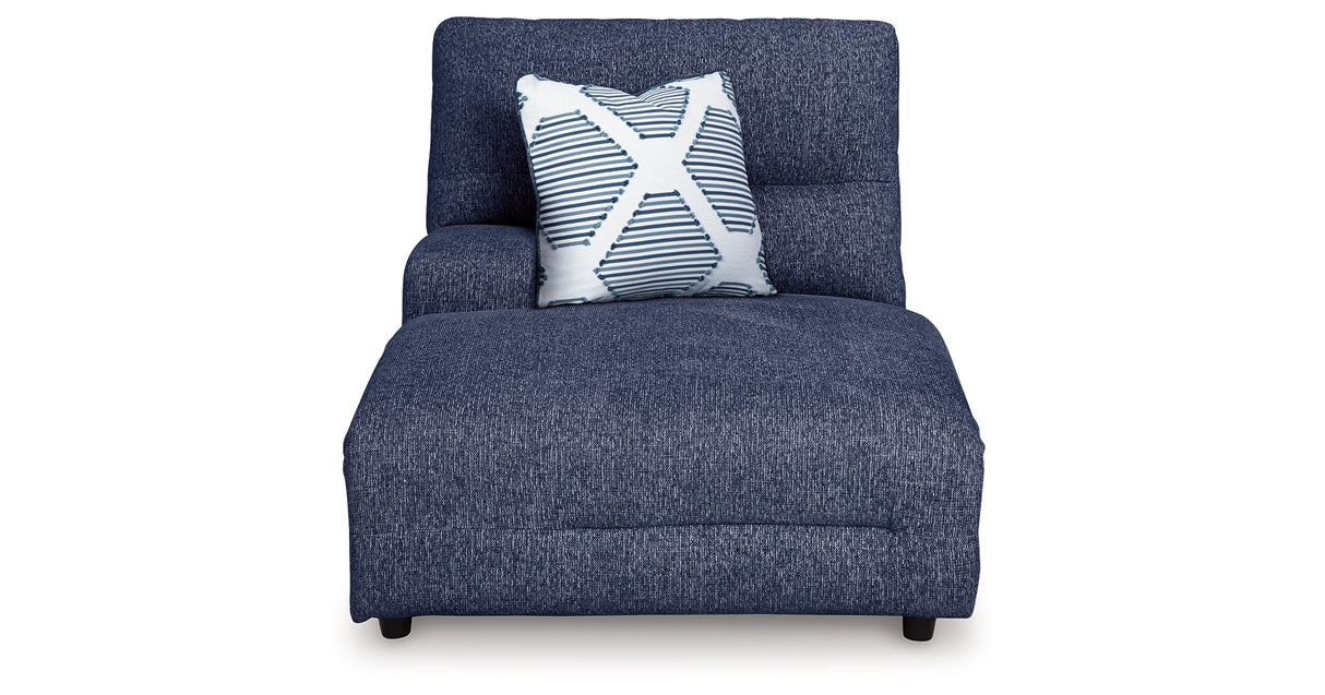 Acklen Place Navy Left-Arm Facing Power Press Back Chaise from Ashley - Luna Furniture