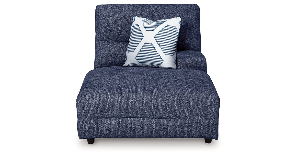 Acklen Place Navy Right-Arm Facing Power Press Back Chaise from Ashley - Luna Furniture