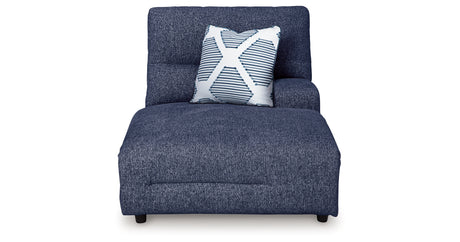 Acklen Place Navy Right-Arm Facing Power Press Back Chaise from Ashley Furniture - Luna Furniture